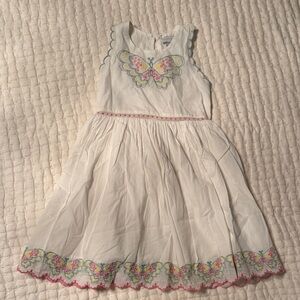 Charming White Butterfly Kids Dress